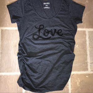 MM Old Navy charcoal tee with sparkly ‘LOVE’